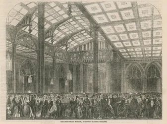 De Vrijhandelsbazaar in het Covent Garden Theatre, Londen