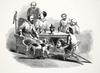 Het hoofd van Llewelyn gebracht naar Edward in Conway Castle, 19e eeuw