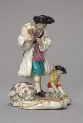 De rondreizende muzikant, vervaardigd door Chelsea Porcelain Factory, Engeland, ca. 1756