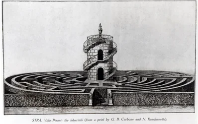 Het Doolhof van de Villa Pisani in Stra, naar een prent van Giovanni Battista Carboni en N. Randonnette