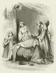 De Malabar-vrouwen wassen het lichaam van Virginia