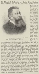 De markies di Rudini, de nieuwe Italiaanse premier (gravure)