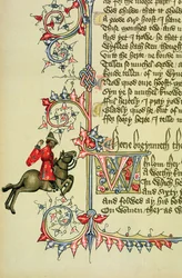 De Koopman, facsimile detail uit The Canterbury Tales, door Geoffrey Chaucer