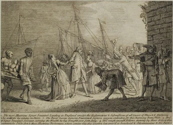 De Zeer Illustere Signor Senesinos Landing in Engeland, ca. 1726