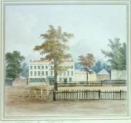 Het oude huis en de ingang naar Vauxhall Gardens, 1751