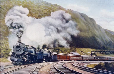 De Pacific van de New York Chicago Express, illustratie uit The Wonder Book of Railways, veertiende editie bewerkt door Harry Golding, 1929