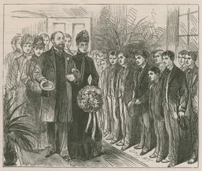 De Prins en Prinses van Wales openen het Working Lads Institute, Whitechapel