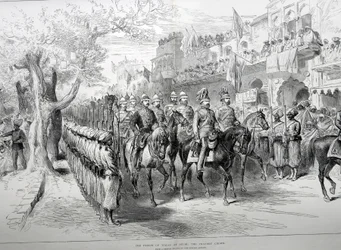 De Prins van Wales in Delhi: de Chandry Chowk