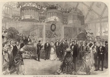 De Prins van Wales bij de telegrafische soirée gegeven door Mr Pender