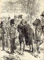 De koningin die Victoria Crosses uitdeelt in Hyde Park