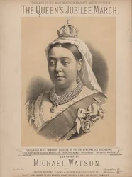 Jubileummars van de koningin - met portret van koningin Victoria