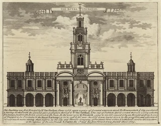 De Royal Exchange in de stad Londen