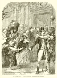 De Koninklijke Familie van Frankrijk naar de Nationale Vergadering geleid