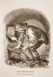 De Riool-Jager, naar de daguerreotype door Richard Beard, illustratie uit London Labour and London Poor door Henry Mayhew, pub. 1862