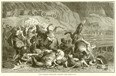 De Spartaanse Phalanx tegen de Thraciërs