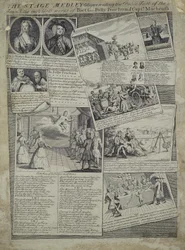 De Toneel Medley die de beleefde smaak van de stad en de onovertroffen verdiensten van dichter G., Polly Peachum en Kapitein Macheath vertegenwoordigt, ca. 1728