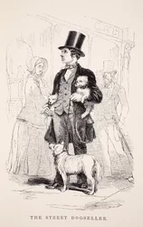 De Straathond-Verkoper, illustratie uit London Labour and London Poor door Henry Mayhew, pub. 1862