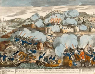 De Inname van het Franse Eiland Martinique in de Franse West-Indië op 24 februari 1809