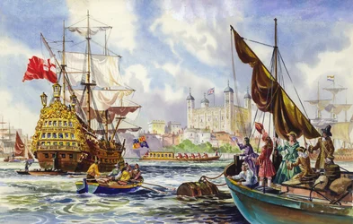 De Tower of London in de late 17e eeuw