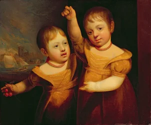 De Tweelingkinderen van Kapitein George Walsh, Meester Mariner van Selby, Yorkshire, c.1830