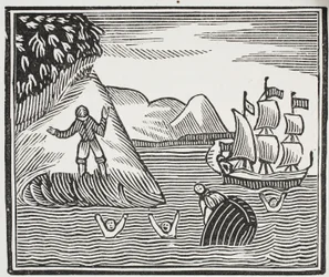 Het wrak, illustratie uit Chap-books van de achttiende eeuw door John Ashton, uitgegeven 1882