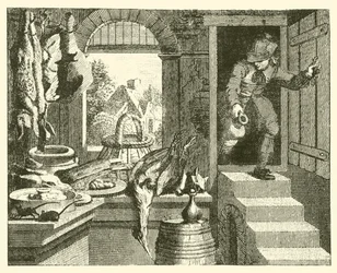 De plattelandsmuis en de stadsmuis (gravure)