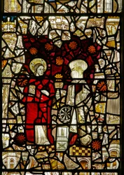 Het oostelijke raam met St. Catharina met Christus