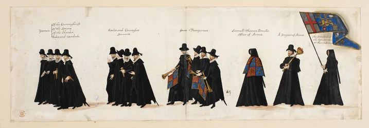 De begrafenisstoet van koningin Elizabeth I naar Westminster Abbey, 28 april 1603