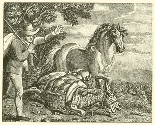 Het paard en de beladen ezel