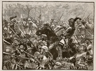 De laatste stand van Schwarz en zijn Duitsers, illustratie uit Cassells Geïllustreerde Geschiedenis van Engeland
