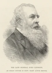 De overleden generaal John Liptrott, een Indiase officier met zestig jaar actieve dienst
