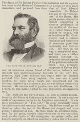 De overleden Sir R Fowler, MP