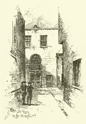 De oude kamer in de Horsefair (gravure)