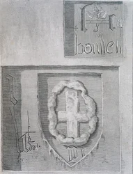 De handtekening van Anne Boleyn met de Tudor Roos tijdens haar gevangenschap in de Tower of London en een ander gevangene