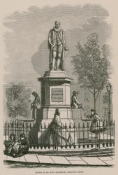 Het standbeeld van Sir Hugh Myddleton op Islington Green