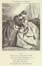 Er was een jonge dame uit Diss (gravure)