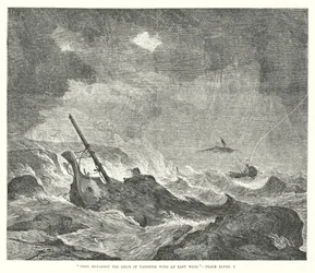 Gij breekt de schepen van Tarsis met een oostenwind, Psalm XLVIII, 7 (gravure)