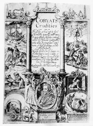 Titelpagina van Coryats Crudities, gepubliceerd in 1611