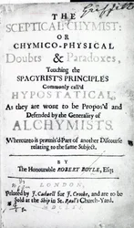 Titelpagina van The Sceptical Chymist door Robert Boyle, 1661