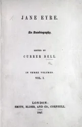 Titelpagina van de eerste editie van Jane Eyre door Charlotte Bronte, 1847