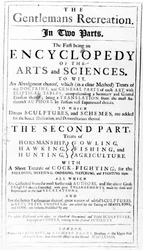 Titelpagina van The Gentlemans Recreation, gepubliceerd door Richard Blome, 1686