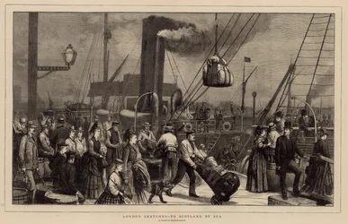 Naar Schotland over zee - een schets bij Irongate Wharf