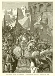 Triomfantelijke intocht van Richard I en Filips Augustus in Akko, 1191