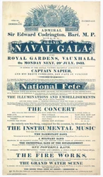 Vauxhall Gardens, Grote Marine Gala, Admiraal Sir Edward Codrington
