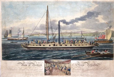 Uitzicht op Britse Stoomschepen, uitgegeven door R. Ackermann, 1820-51
