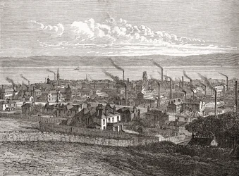 Uitzicht op Dundee, Schotland, uit 