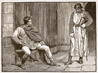 Bekentenis van Waltheof, illustratie uit Cassells Illustrated History of England