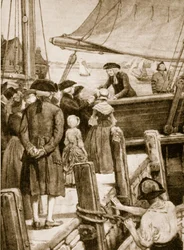 Wesley aan boord van The Prince of Wales in 1787 neemt afscheid van de Ieren