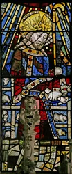 Raam Ew met Christus (samengestelde figuur) - met juwelen van ingelegd gekleurd glas
