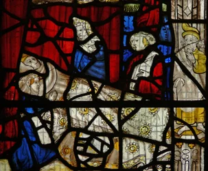 Raam met de geboorte van St. Martinus